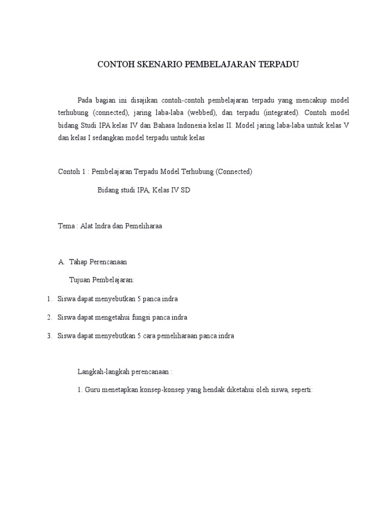 Contoh Skenario Pembelajaran Tematik Kelas 2 Sd Dapatkan