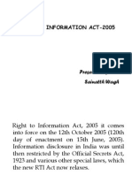 Right To Information Act-2005: Presented by Sainatth Wagh