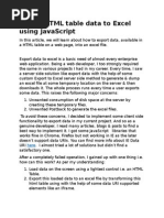 Export HTML Table Data To Excel Using JavaScript
