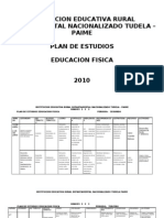 Plan de Estudios Educación Física 2010. I.E.D Tudela, Paime
