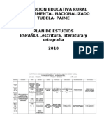 Plan de Estudios Español 2010. I.E.D Tudela, Paime