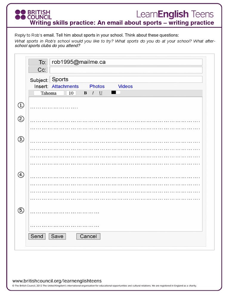Writing An Email About Sports _ An email about sports – PCRG