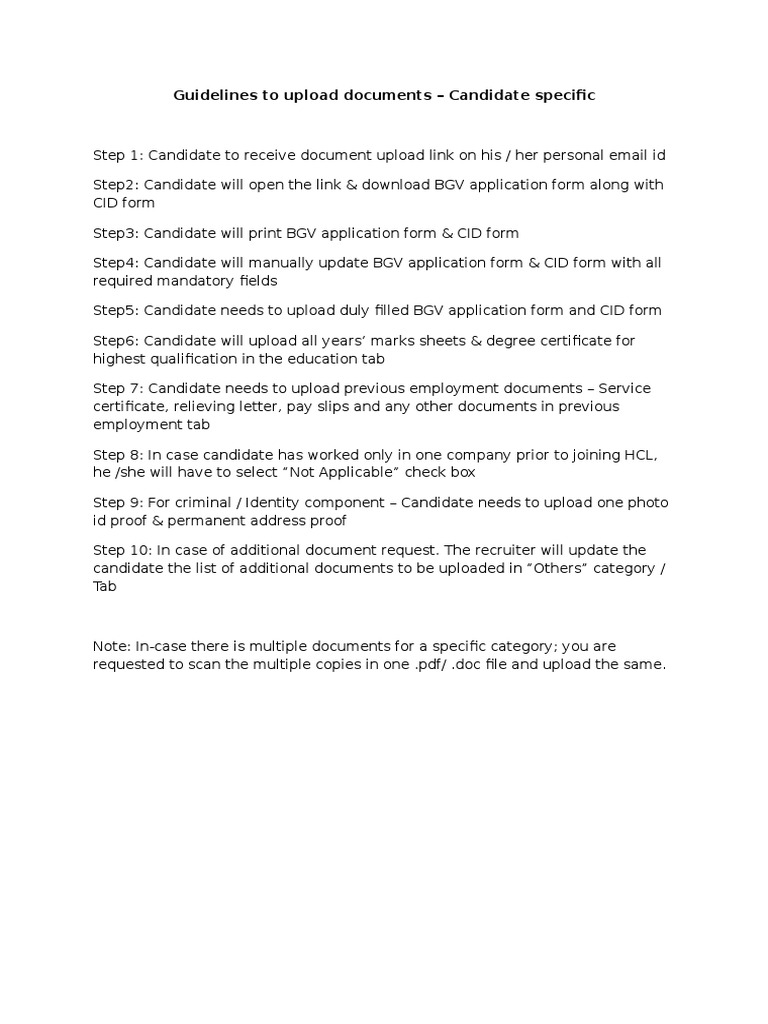 Document Upload Guidelines for Candidates | PDF | Software | Computing