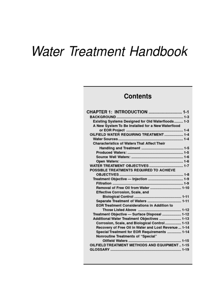 Water Treatment Handbook PDF PDF Filtration Water Purification