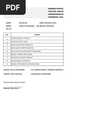 Nasyid Smk Sadong Jaya Pdf