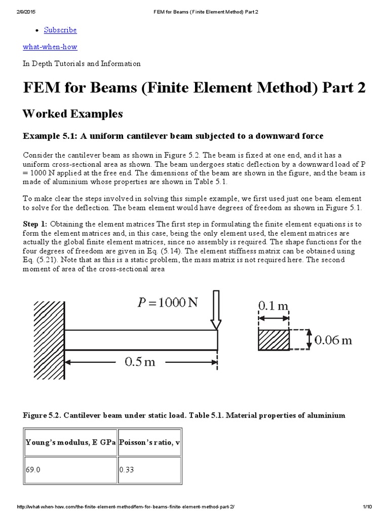 FEM For Beams (Finite Element Method) Part 2 | PDF | Finite Element ...