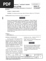 Teledyne Continental Aircraft Engine Service Bulletin Torque Limits 3