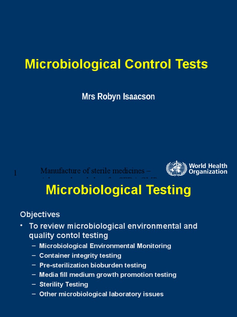 Microbiological Quality Control 2 Environmental Monitoring