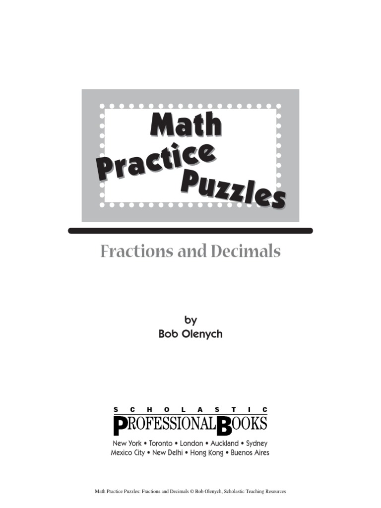 puzzles for practice - fractions and decimals | Fraction (Mathematics