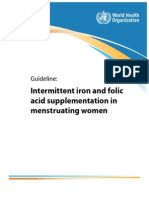 WHO Guideline_Intermittent IFA Suppl in Menstruating Women 2011
