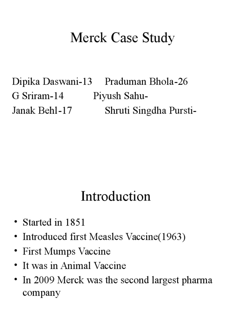 Merck Vaccine Marketing Case Study | PDF | Social Science | Wellness