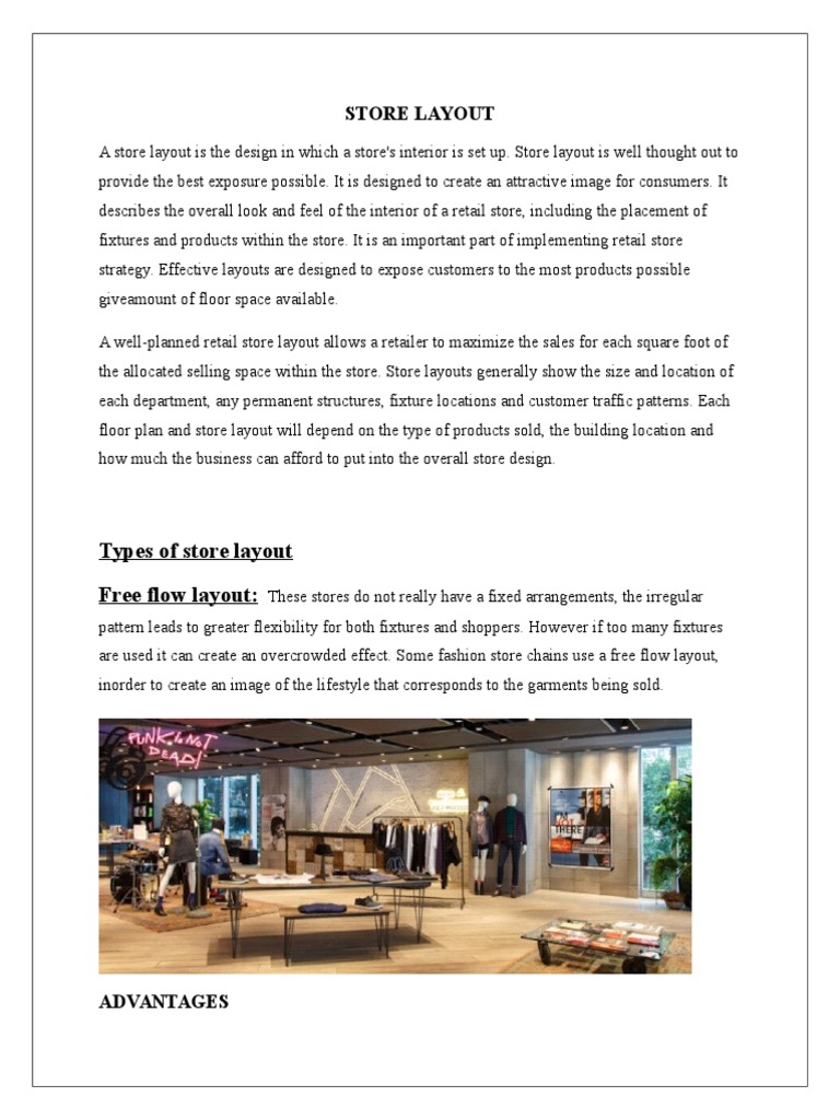 Types of Store Layout Free Flow Layout | PDF | Retail | Shopping Mall
