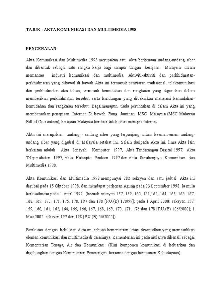 Akta Komunikasi Pdf