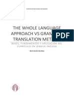 The Whole Language Approach Vs Grammar Translation