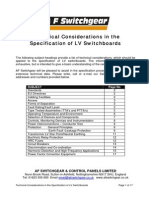 Technical Considerations in the Specification of LV Switchboards