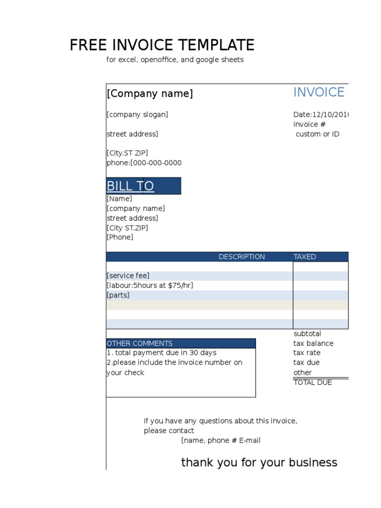 Azam Invoice Formating  PDF With Regard To Invoice Template For Openoffice Free