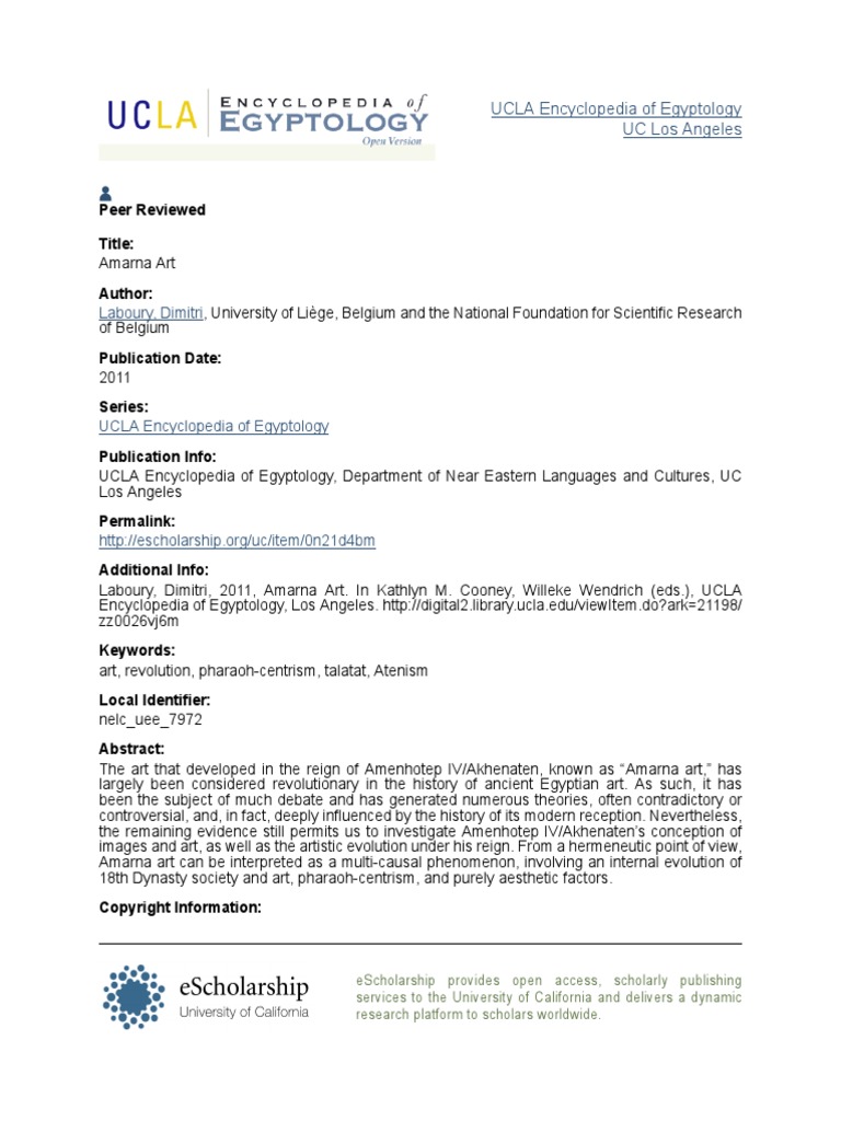Laboury, Dimitri UCLA Encyclopedia of Egyptology UC Los Angeles PDF