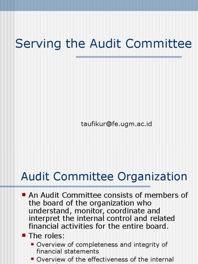 Serving The Audit Committee | PDF