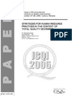 S Venkataraman Strategies for Human Resource Practices in the Context of Total Quality Movement Social Quality Case Study PIQC