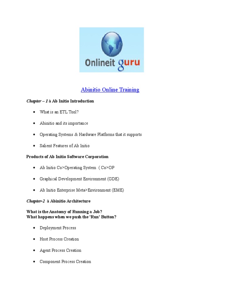 Ab Initio Online Training Guide | PDF | Databases | Software