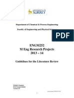 ENGM252 M Eng Research Projects 2013 - 14: Guidelines For The Literature Review