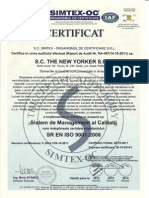 Certificat ISO Calitate TNY