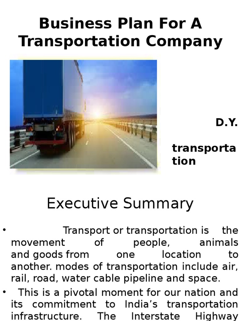 example of transportation business plan