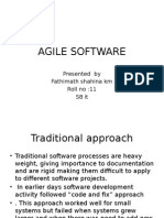 Agile Software: Presented by Fathimath Shahina KM Roll No:11 S8 It
