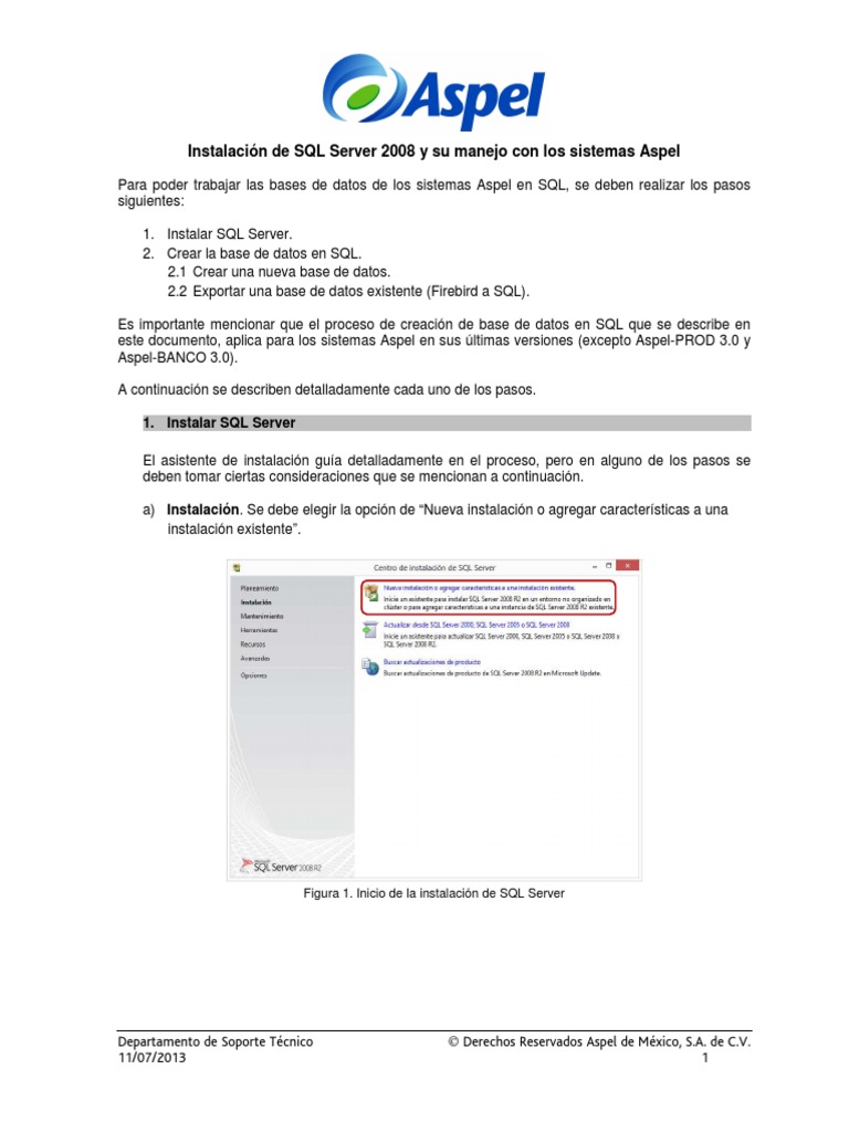 Instalación y manejo de SQL Server Aspel | PDF | Informática