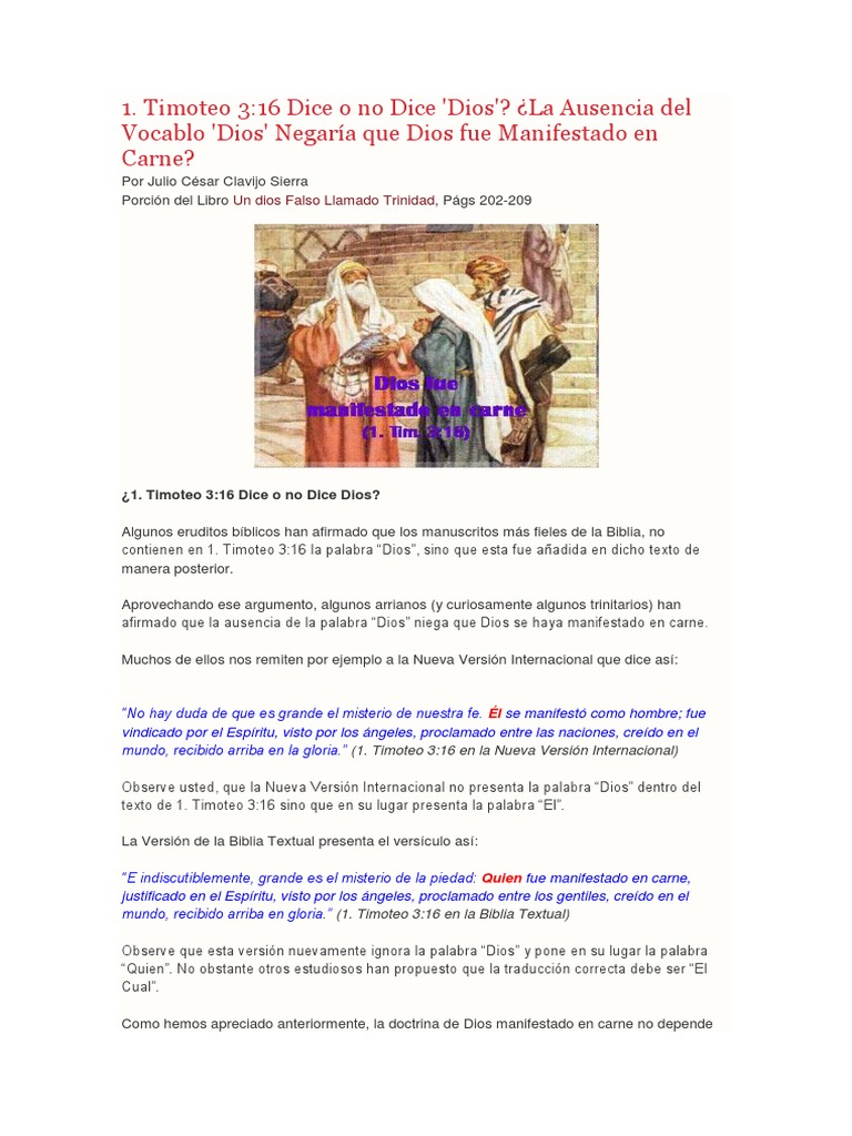 1 Timoteo 3 16 | PDF