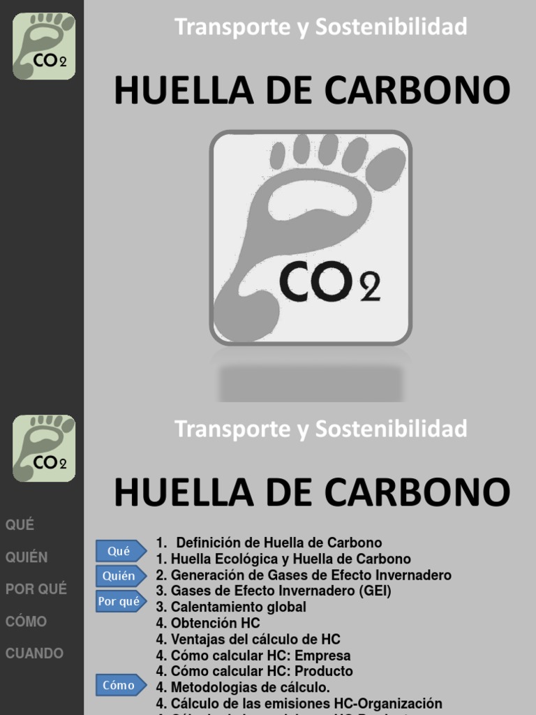 Definición y Cálculo de Huella de Carbono | PDF | Huella de carbono ...