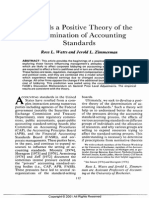 Watts Zimmerman (1978 Towards A Positive Accounting Theory For The Determination of Accounting