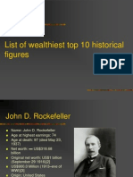 List of Wealthiest Top 10 Historical Figures
