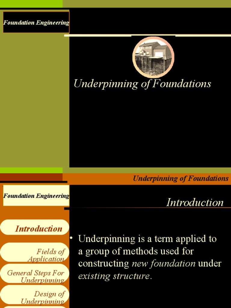Underpinning | PDF | Deep Foundation | Foundation (Engineering)