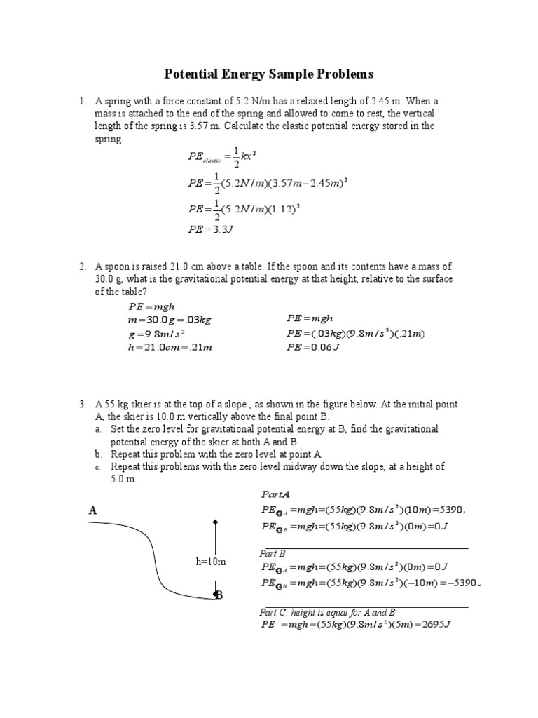 Potential Energy Problem Examples | PDF | Science & Mathematics