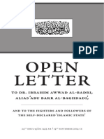 Open Letter to ISIS Leader Abu Bakr al-Baghdadi Critiques Extremist Interpretations of Islam