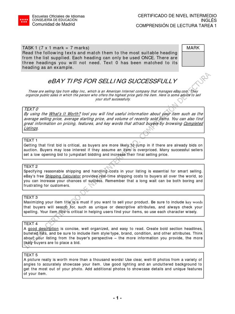Ebay Tips For Selling Successfully PDF E Bay Sales