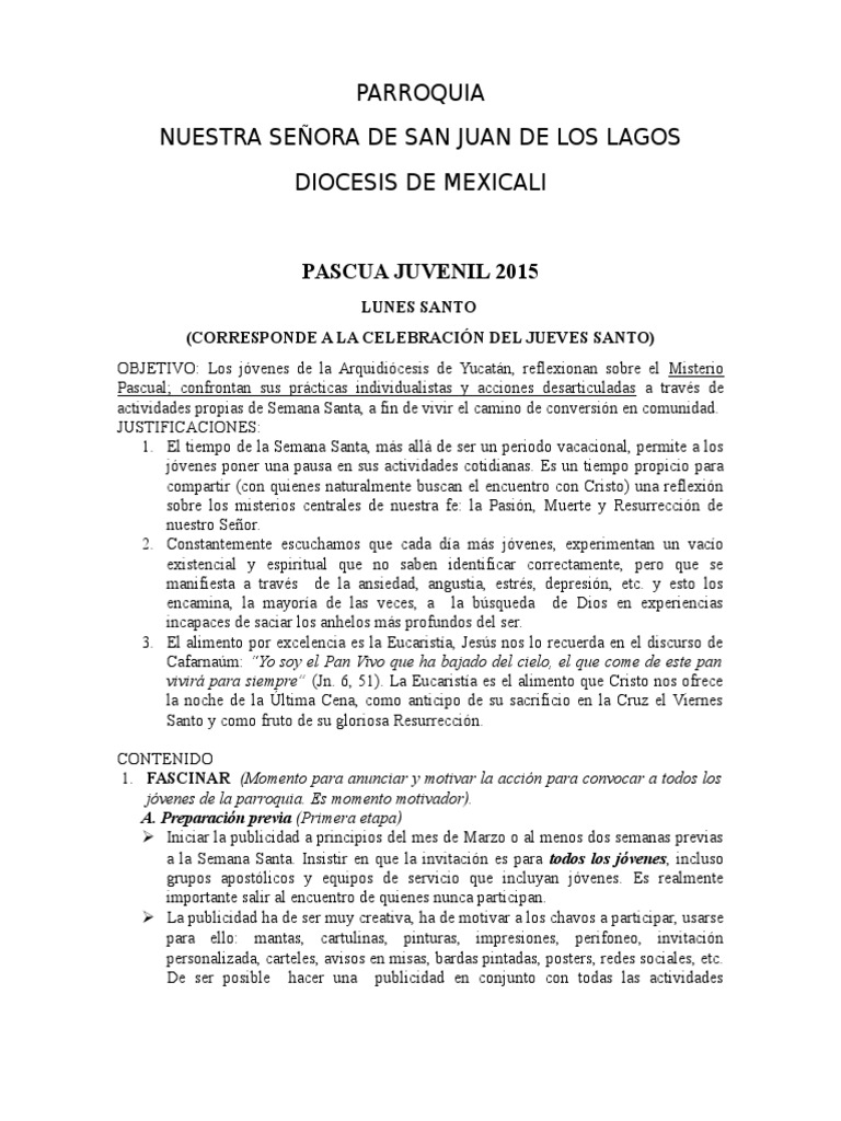 Pascua Juvenil 2015: Reflexión y Comunidad | PDF | La resurrección de ...