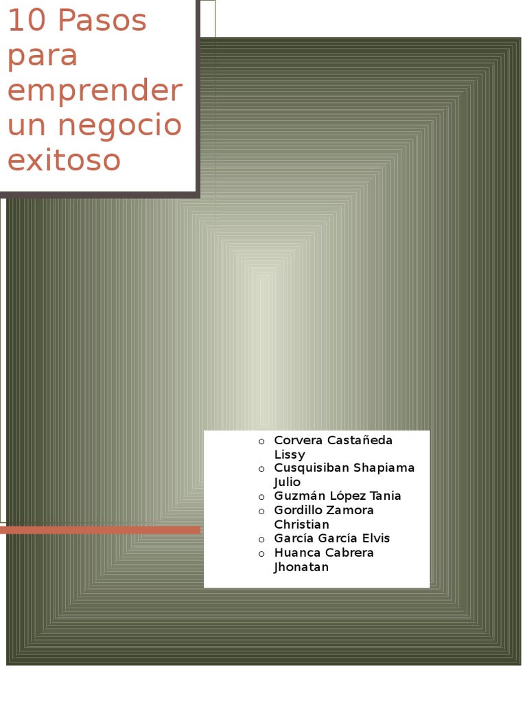 10 Pasos para Emprender Un Negocio Exitoso | PDF | Cliente | Calidad ...