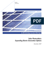 Solar Photovoltaics -Expanding Electric Generation Options