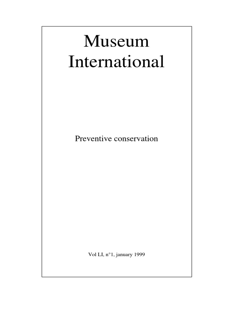 Museum International Preventive Conservation Pdf Collections Care