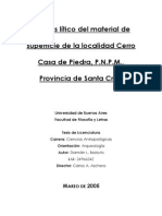 Análisis Lítico Del Material de Superficie de La Localidad Cerro Casa de Piedra, Parque Nacional Perito Moreno, Provincia de Santa Cruz (ARGENTINA) .