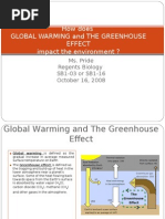How Does Global Warming and the Greenhouse