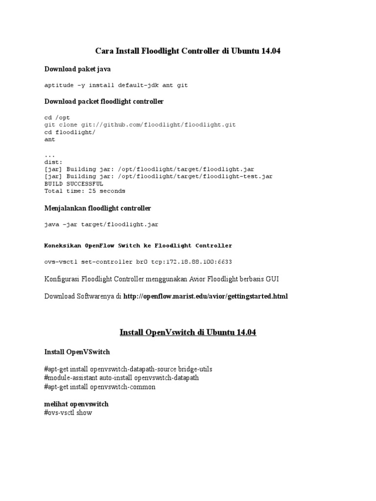 Instalasi Floodlight Controller | PDF
