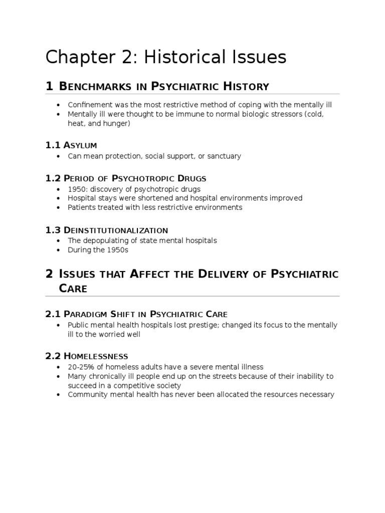 Historical Issues in Psychiatric Care | PDF | Self-Improvement