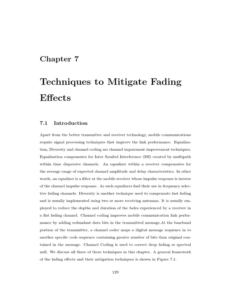 Techniques To Mitigate Fading Effects | PDF | Field (Mathematics ...
