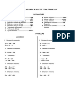 Formulas para Ajustes y Tolerancias