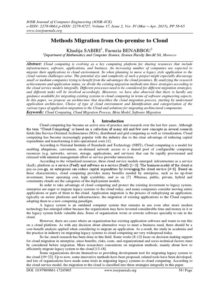 Cloud Migration Methods Explained | PDF | Platform As A Service | Cloud ...