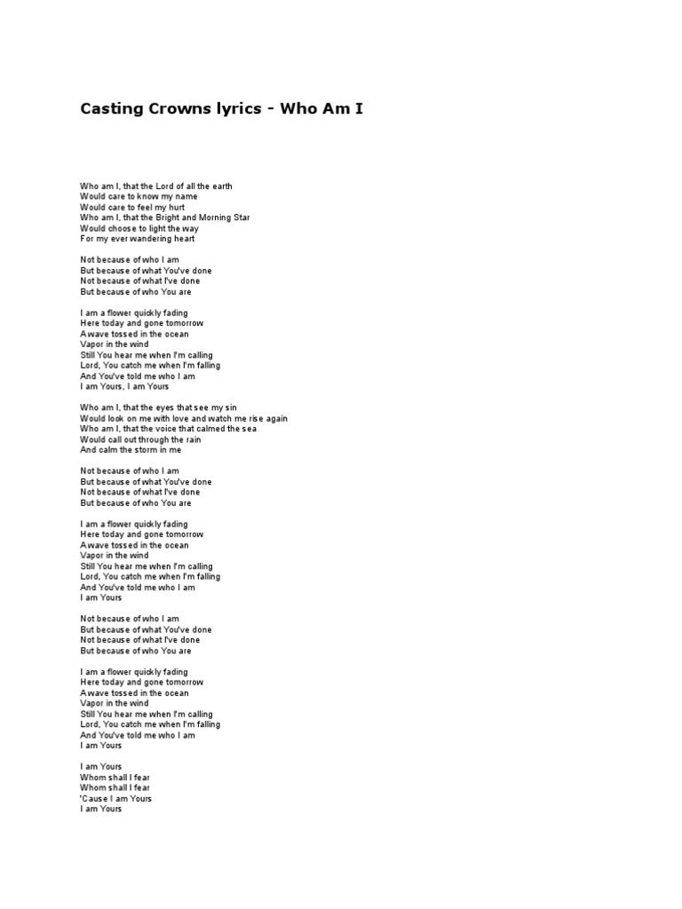 Who am i casting crowns lyrics
