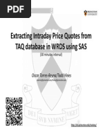 Extracting Intraday Price Quotes From TAQ Database in WRDS Using SAS